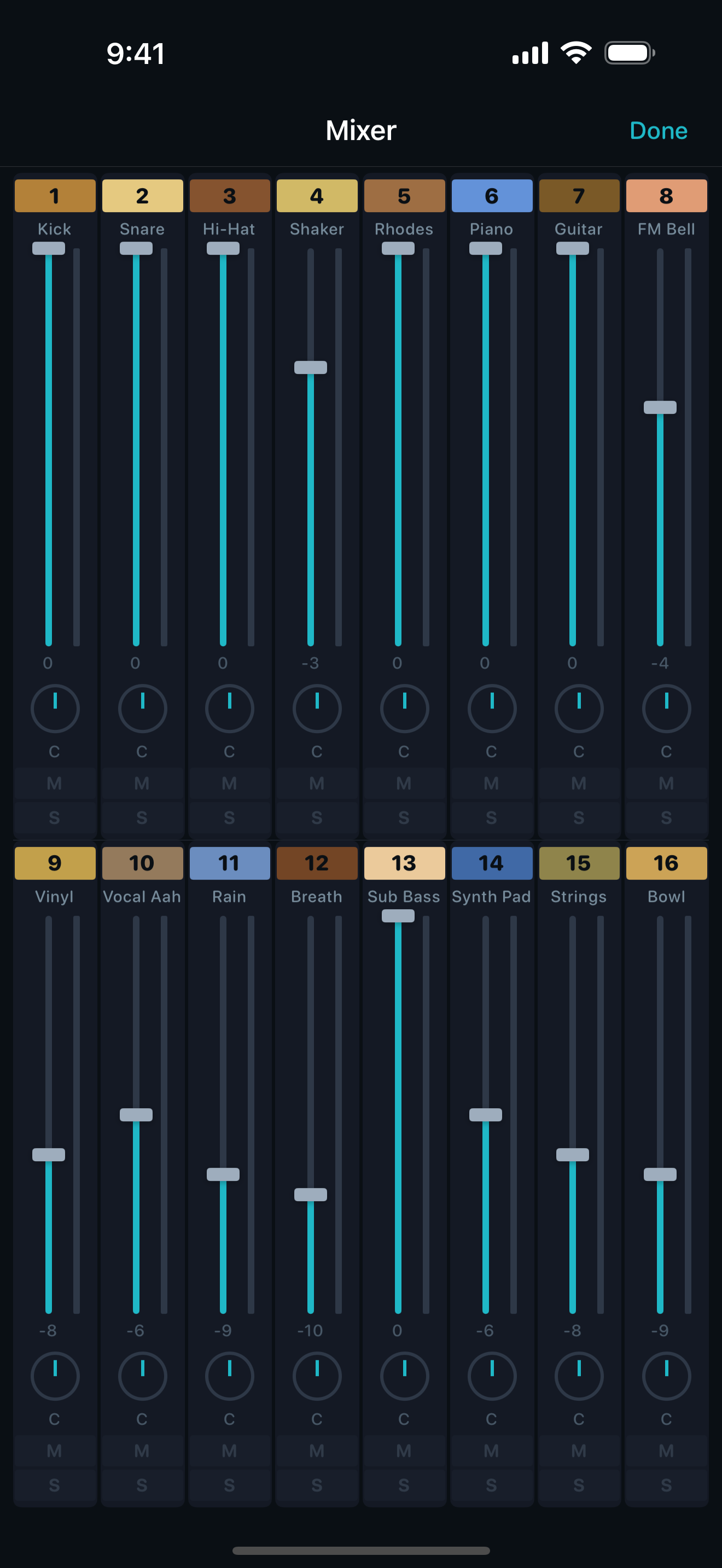 16-channel mixer