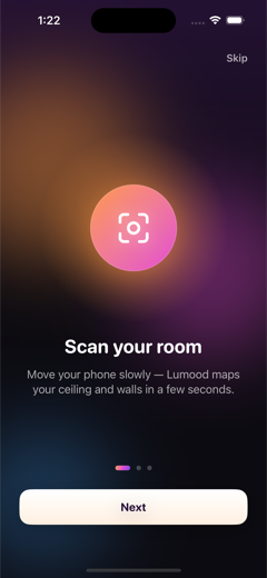 Onboarding: scan your room